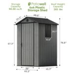 Fit-it 4x4 Plastic Storage Garden Shed, Dark Gray - Image 3