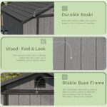 Fit-it 4x4 Plastic Storage Garden Shed, Dark Gray - Image 5