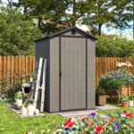 Fit-it 4x4 Plastic Storage Garden Shed, Dark Gray - Image 12