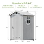 4x4 Plastic Storage Garden Shed, Gray White - Image 3
