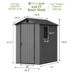 Fit-it 4x6 Plastic Storage Shed for Bike, Dark Gray - Image 3