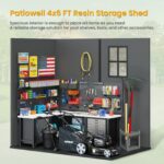 Fit-it 4x6 Plastic Storage Shed for Bike, Dark Gray - Image 9