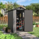 Fit-it 4x6 Plastic Storage Shed for Bike, Dark Gray - Image 10