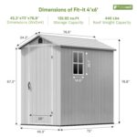 4x6 Plastic Storage Shed for Bike, Light Gray - Image 3