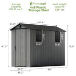 4x8 Plastic Storage Shed, Dark Gray - Image 3