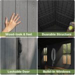 4x8 Plastic Storage Shed, Dark Gray - Image 5