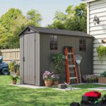 4x8 Plastic Storage Shed, Dark Gray - Image 11