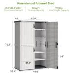 Patiowell 50 Cu Ft Plastic Cabinet, White - Image 3