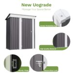 5x3 Metal Shed with Sloped Roof and Lockable Door (Gray) - Image 5