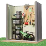 5x3 Metal Shed with Sloped Roof and Lockable Door (Gray) - Image 6