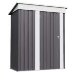5x3 Metal Shed with Sloped Roof and Lockable Door (Gray)