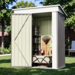 5x3 Metal Shed with Sloped Roof and Lockable Door (Gray) - Image 2
