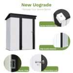 5x3 Metal Shed with Sloped Roof and Lockable Door (White) - Image 5