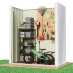 5x3 Metal Shed with Sloped Roof and Lockable Door (White) - Image 6