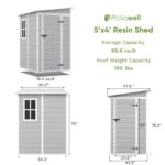 5x4 Plastic Storage Shed, Gray - Image 3