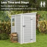 5x4 Plastic Storage Shed, Gray - Image 4