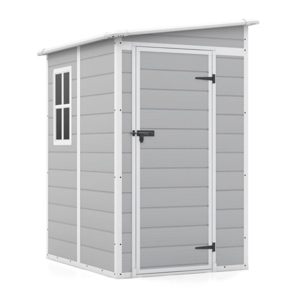 5x4 Plastic Storage Shed, Gray