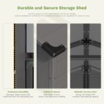 6x10 ft Plastic Shed with Window, Dark Gray - Image 4