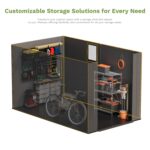 6x10 ft Plastic Shed with Window, Dark Gray - Image 6