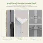6x10 ft Plastic Shed with Window, Gray - Image 4