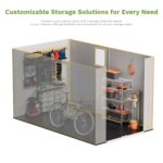 6x10 ft Plastic Shed with Window, Gray - Image 6