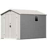 6x10 ft Plastic Shed with Window, Gray