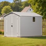 6x10 ft Plastic Shed with Window, Gray - Image 8