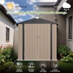 6x4 Metal Shed with Peak Roof (Brown) - Image 4