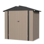 6x4 Metal Shed with Peak Roof (Brown) - Image 6