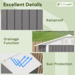6x4 Metal Shed with Peak Roof (Gray) - Image 4