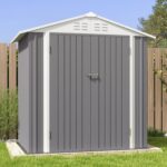 6x4 Metal Shed with Peak Roof (Gray) - Image 7