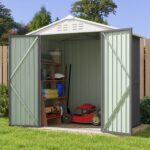 6x4 Metal Shed with Peak Roof (Gray) - Image 2