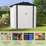 6x4 Metal Shed with Peak Roof (White) - Image 6