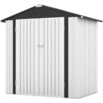 6x4 Metal Shed with Peak Roof (White) - Image 8