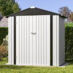 6x4 Metal Shed with Peak Roof (White) - Image 7