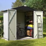 6x4 Metal Shed with Peak Roof (White) - Image 2