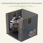 6x6 ft Plastic Shed with Vents and Window, Dark Gray - Image 6