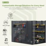 6x8 ft Plastic Storage Shed with Vents and Windows, Dark Gray - Image 4