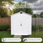 6x8 ft Plastic Storage Shed with Vents and Windows, Gray - Image 7