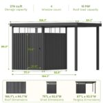 6x8 Metal Storage Shed with 7x8 Pergola Covered Porch - Image 4