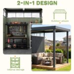 6x8 Metal Storage Shed with 7x8 Pergola Covered Porch - Image 5