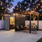 6x8 Metal Storage Shed with 7x8 Pergola Covered Porch - Image 3