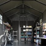 Kick-it 8x10 Plastic Storage Shed with Floor, Brown - Image 12