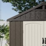 Kick-it 8x12 Plastic Storage Shed with Floor, Brown - Image 8
