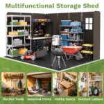 Kick-it 8x10 Plastic Storage Shed with Floor, Brown - Image 7
