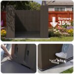 Kick-it 8x10 Plastic Storage Shed with Floor, Brown - Image 10