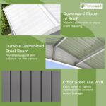 8x6 Metal Shed with Peak Roof (Gray) - Image 5