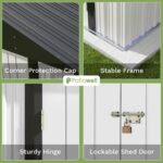 8x6 Metal Shed with Peak Roof (White) - Image 4