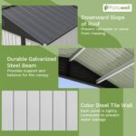 8x6 Metal Shed with Peak Roof (White) - Image 5