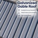10x20ft Metal Carport Canopy with Galvanized Gable Roof - Image 9